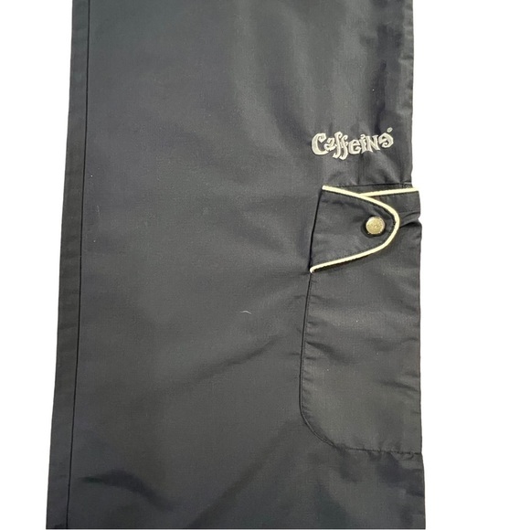 Vintage Rave Goth Navy Blue Extra Wide Leg Baggy Cargo Pants by Caffeine Y2K 90s - Picture 13 of 14